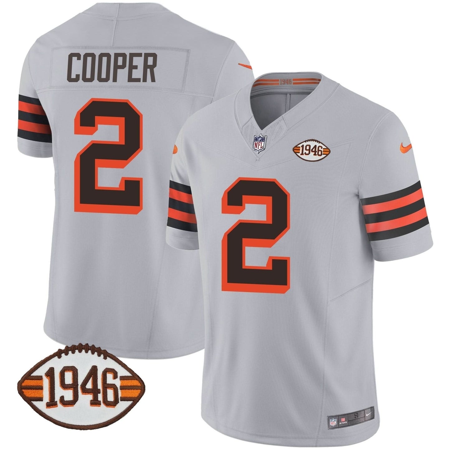 Browns 1946 75th Anniversary Patch Jersey - All Stitched