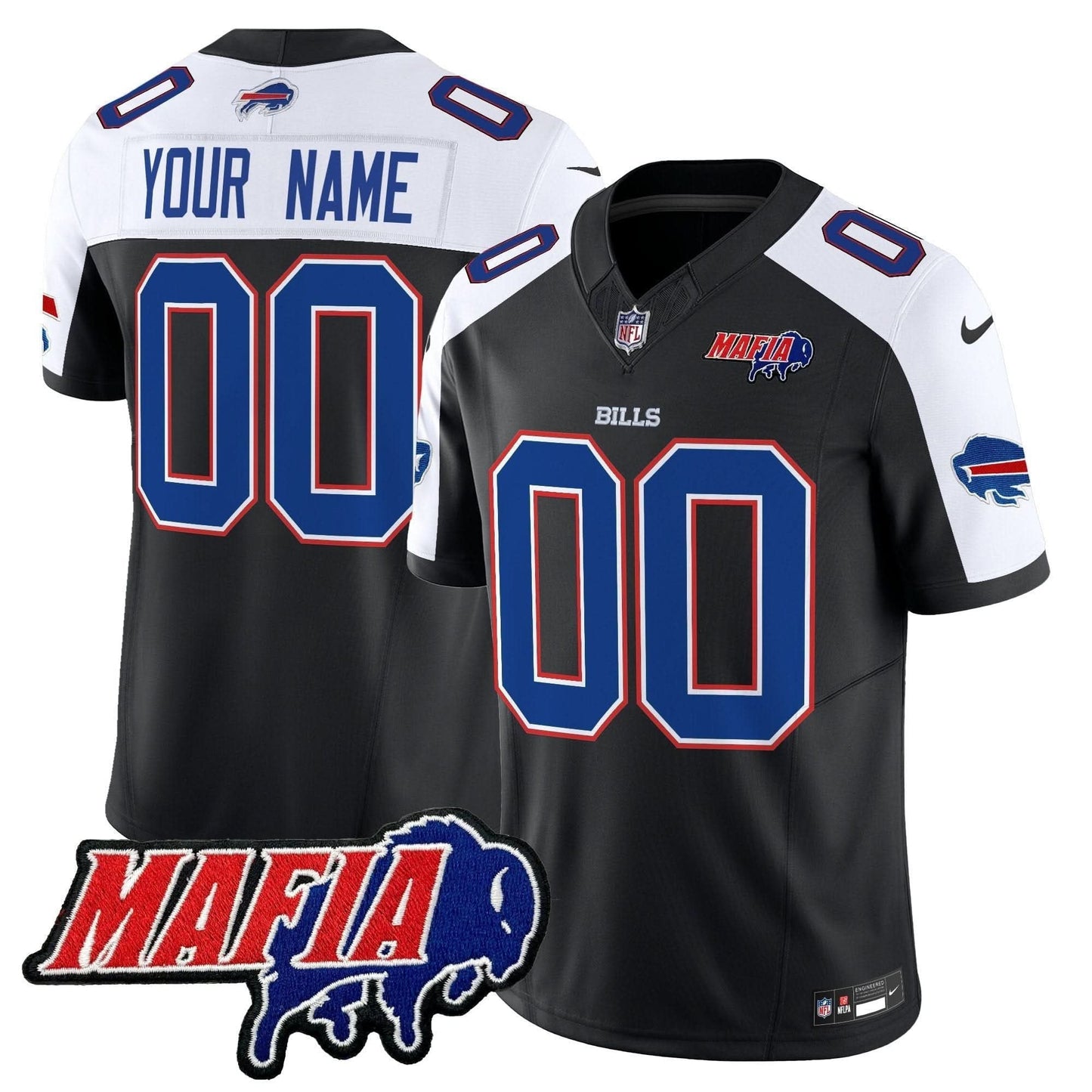 Buffalo Bills 2024 Bills Mafia Patch Vapor Limited Custom Jersey - All Stitched