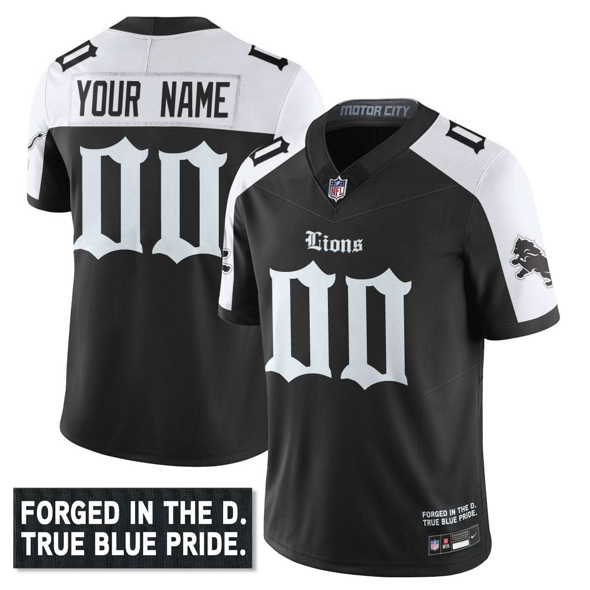 Detroit Lions 'Gothic Motor City Edition' Vapor Limited Custom Jersey - All Stitched