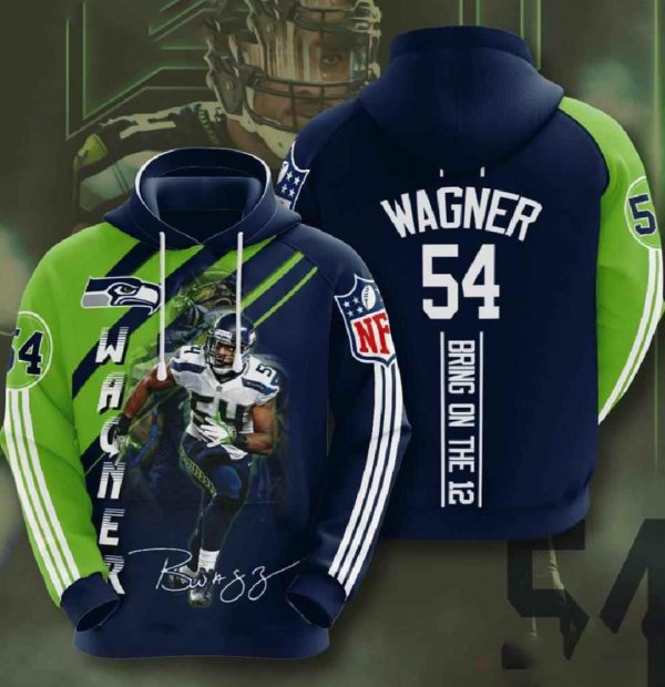 Wacner Nfl Seattle Seahawks 3d Hoodies
