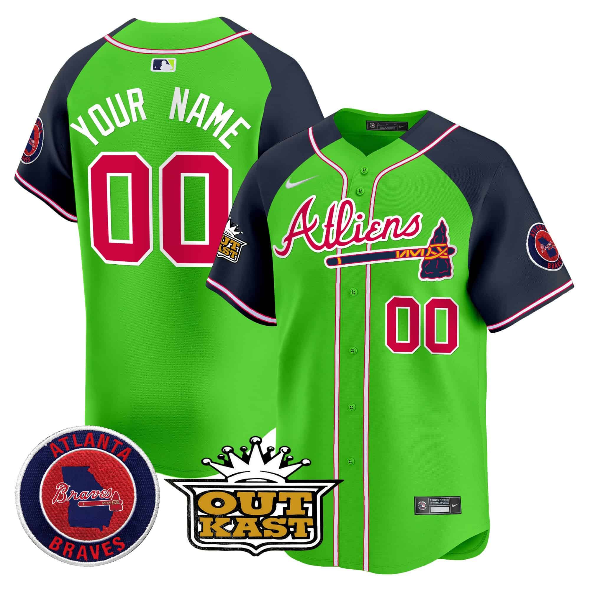 Atlanta Braves Atliens Vapor Premier Limited Custom Jersey - All Stitched