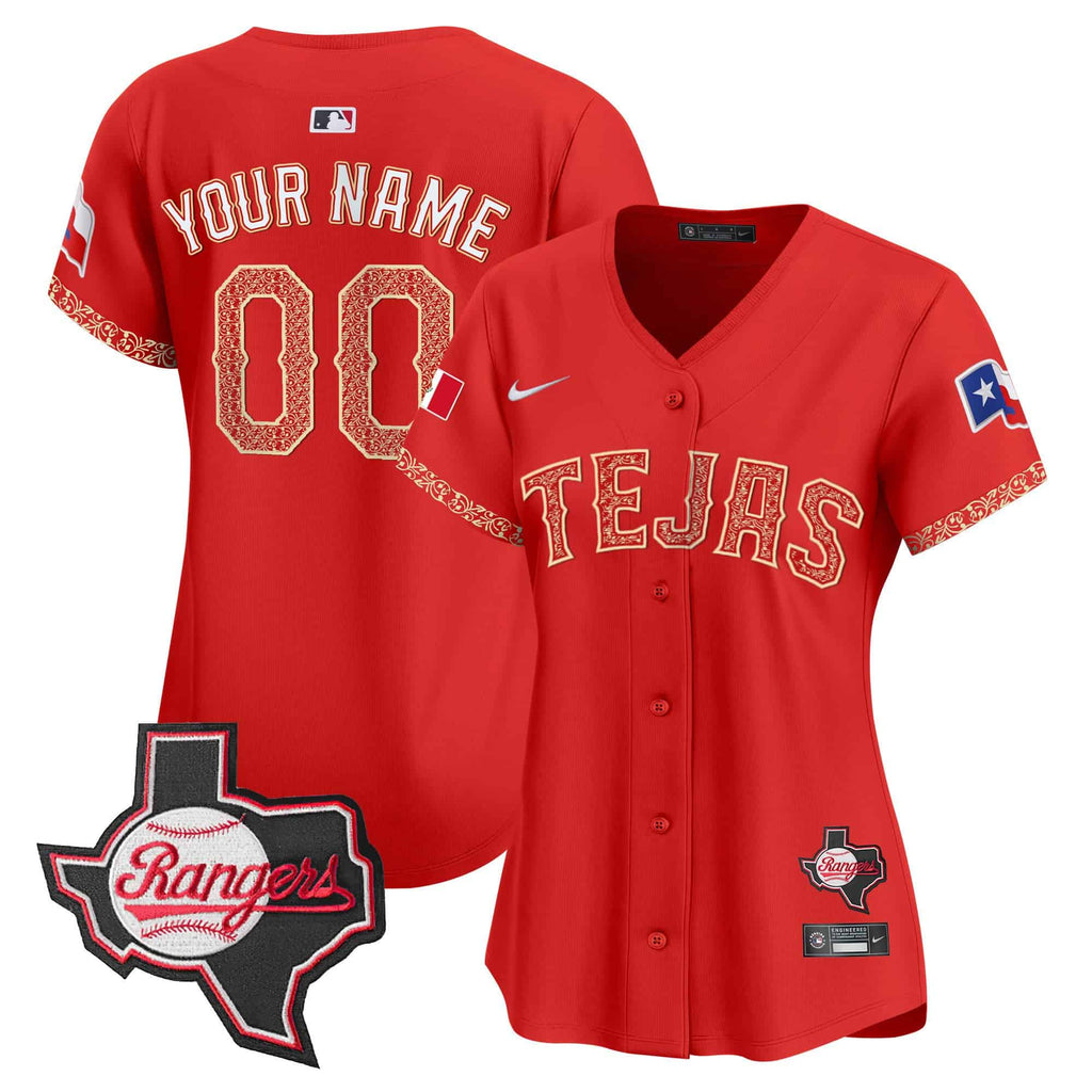 Texas Rangers Mexico Texas Patch Vapor Premier Limited Custom Jersey - All Stitched