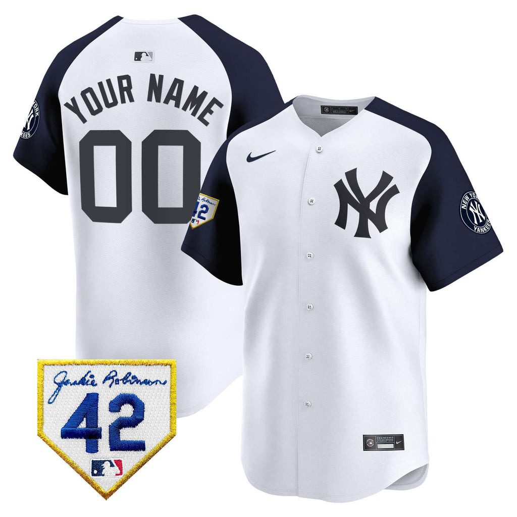 New York Yankees 2024 Jackie Robinson Patch Vapor Premier Limited Custom Jersey - All Stitched