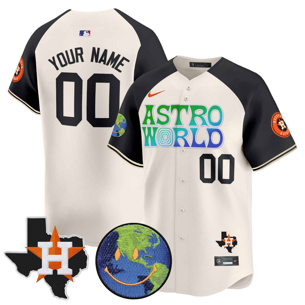 Houston Astros Cactus Jack Astro World Vapor Premier Limited Custom Jersey - All Stitched