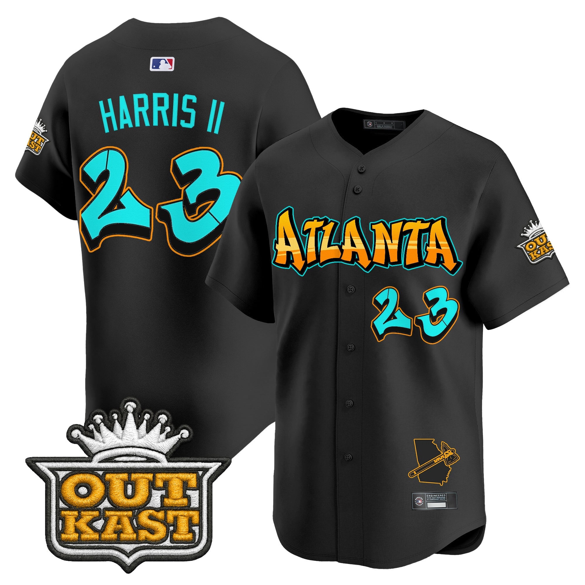 Men's Atlanta Braves 'Graffiti A-Town Edition' Vapor Premier Limited Jersey - All Stitched
