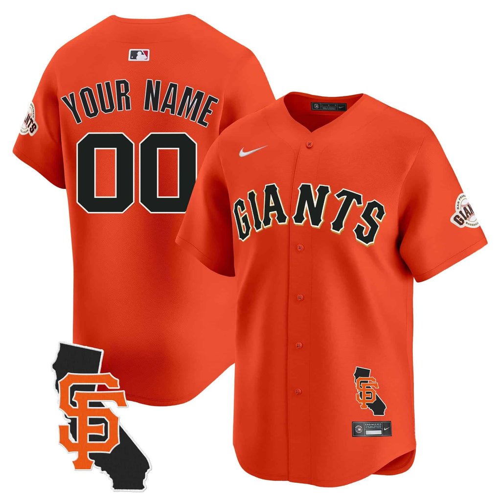 San Francisco Giants California Patch Vapor Premier Limited Custom Jersey - All Stitched