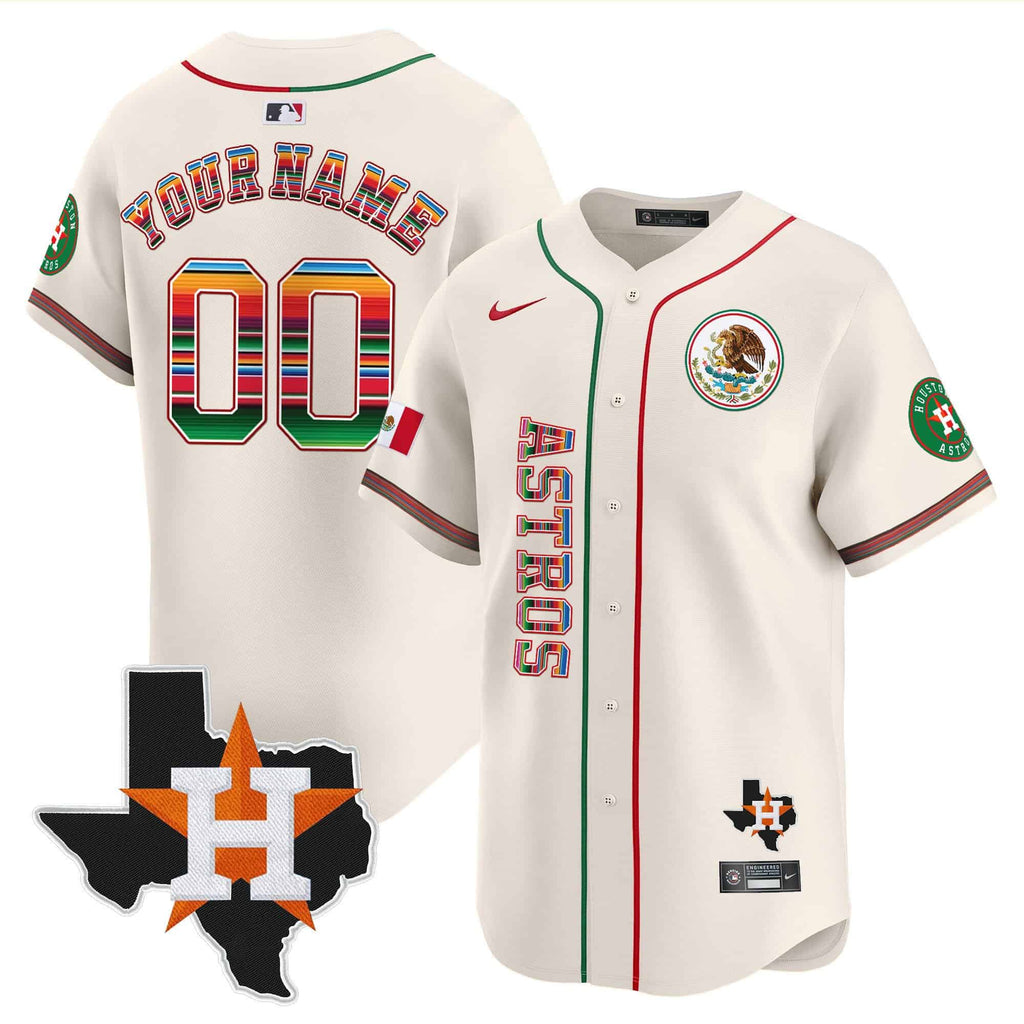 Houston Astros Mexico Vapor Premier Limited Custom Jersey V4 - All Stitched