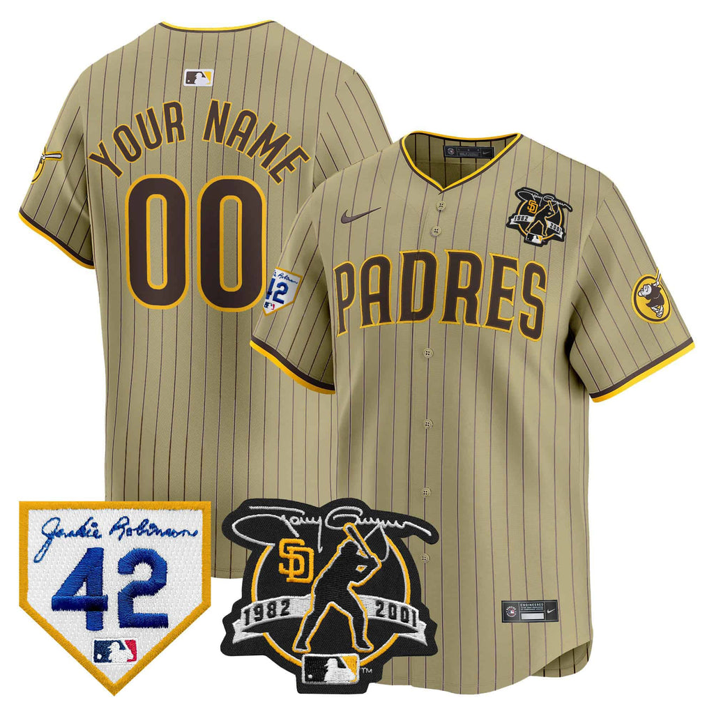Padres 2024 Tony Gwynn & Robinson Patch Vapor Premier Limited Custom Jersey – All Stitched