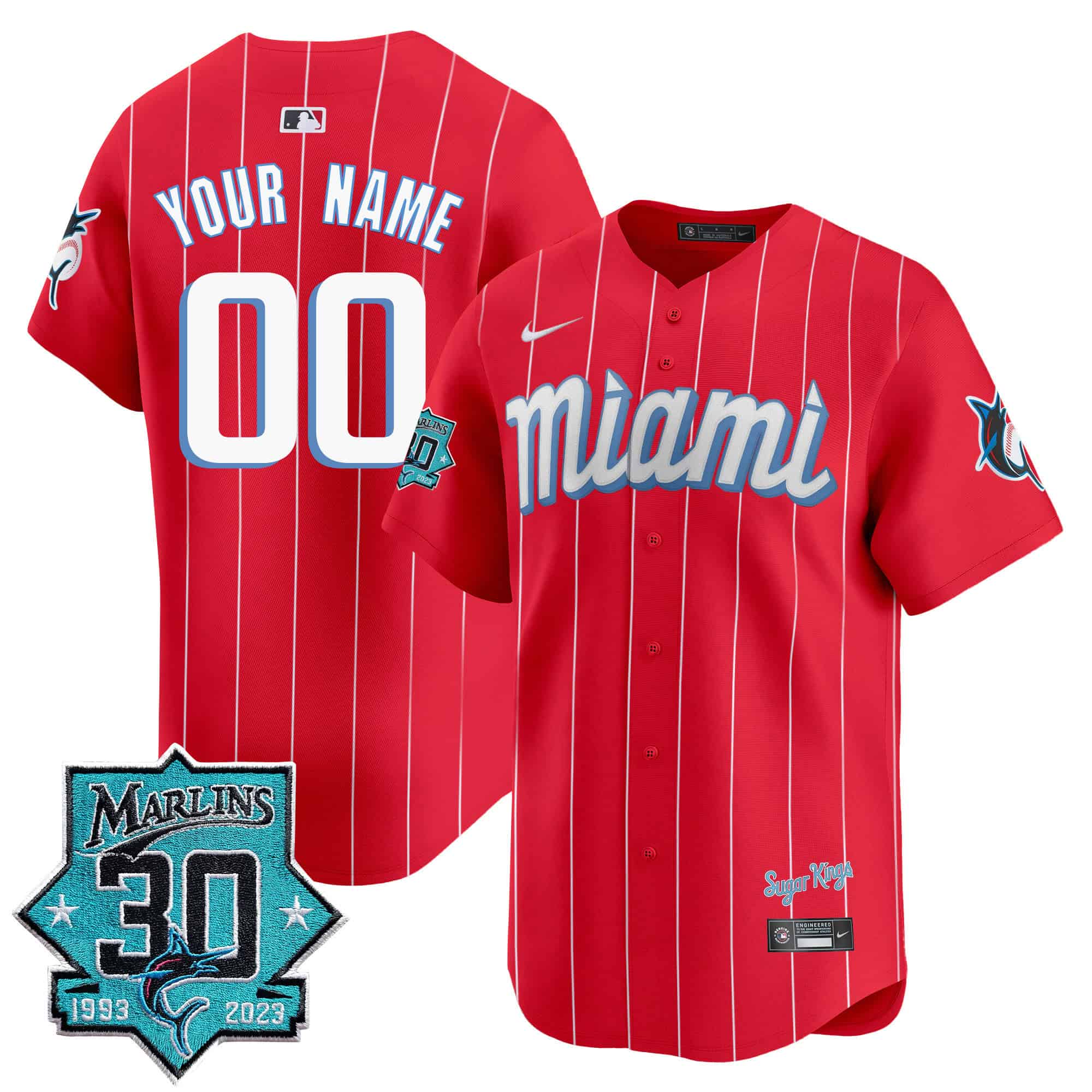 Miami Marlins 30 Seasons Anniversary Patch Vapor Premier Limited Custom Jersey – All Stitched
