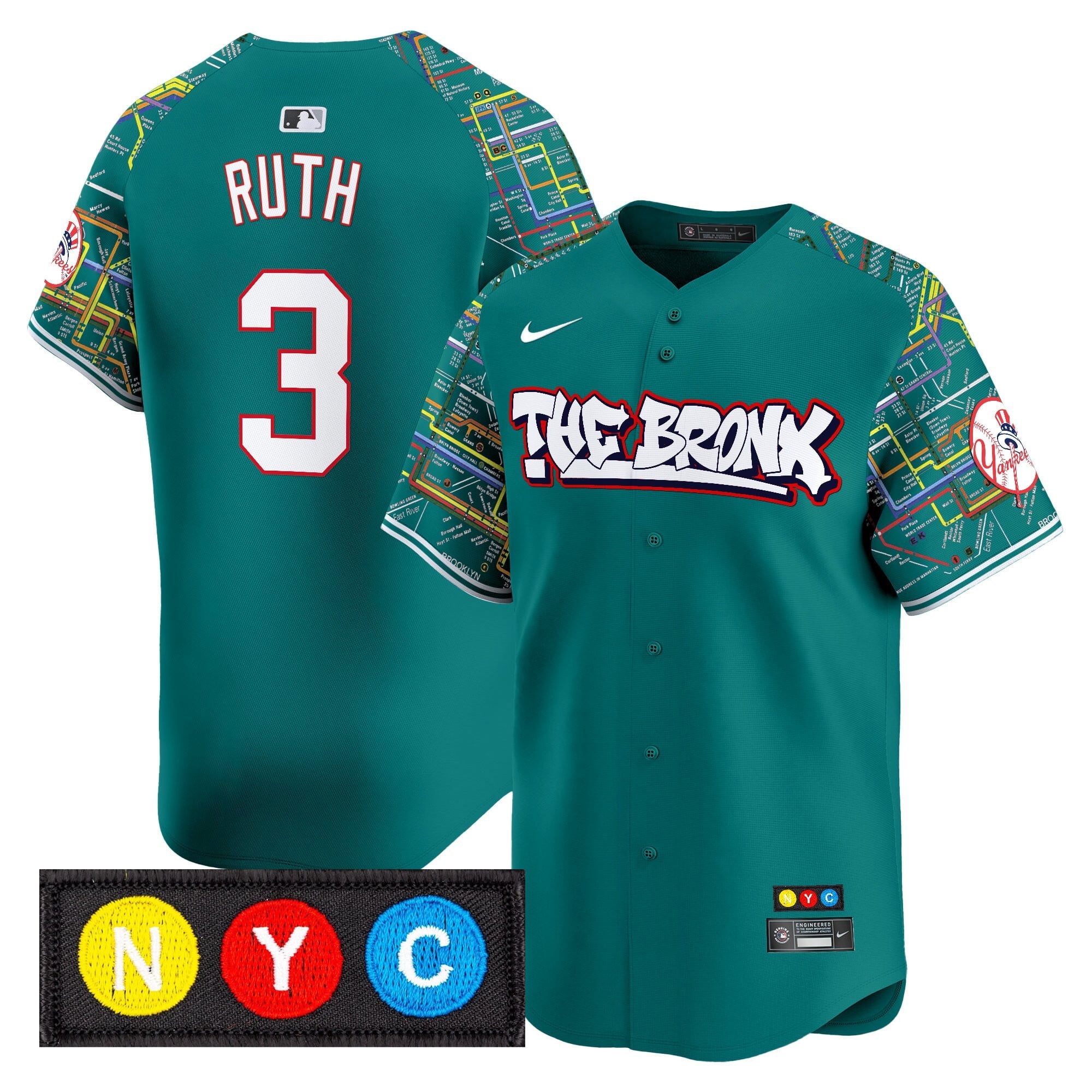 Men's New York Yankees The Bronx Subway Style Vapor Premier Limited Jersey - Stitched