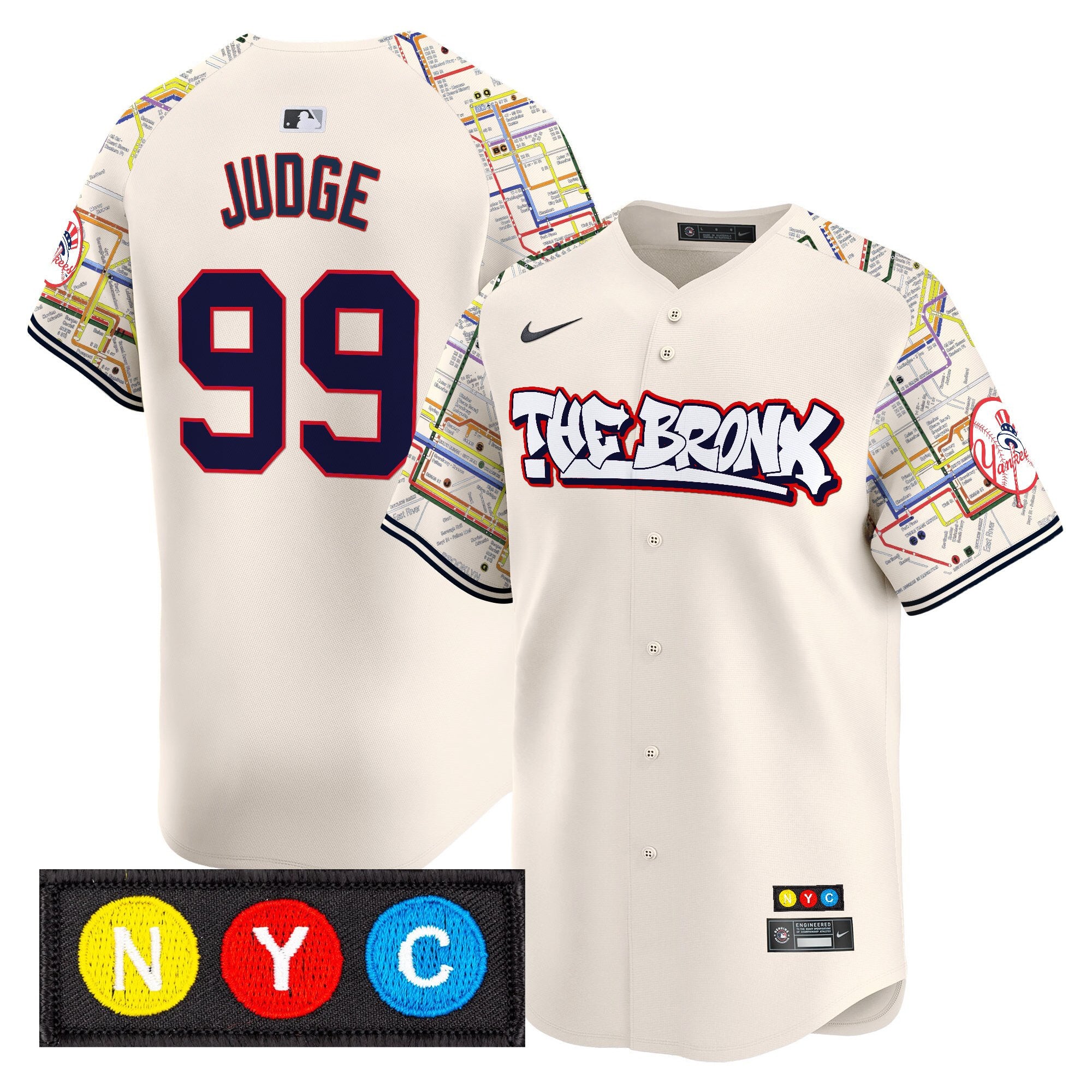 Men's New York Yankees The Bronx Subway Style Vapor Premier Limited Jersey - Stitched