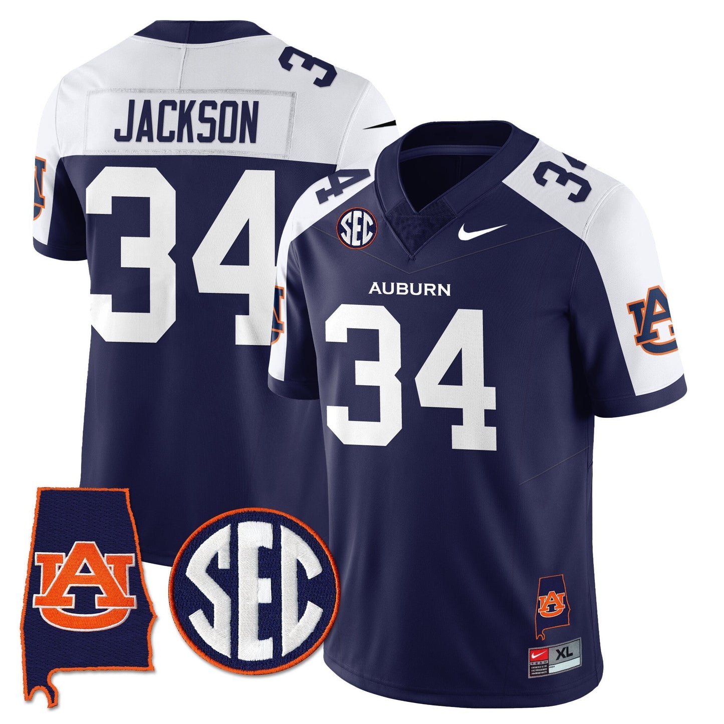 Auburn Tigers Alabama Patch Vapor Limited Jersey - All Stitched