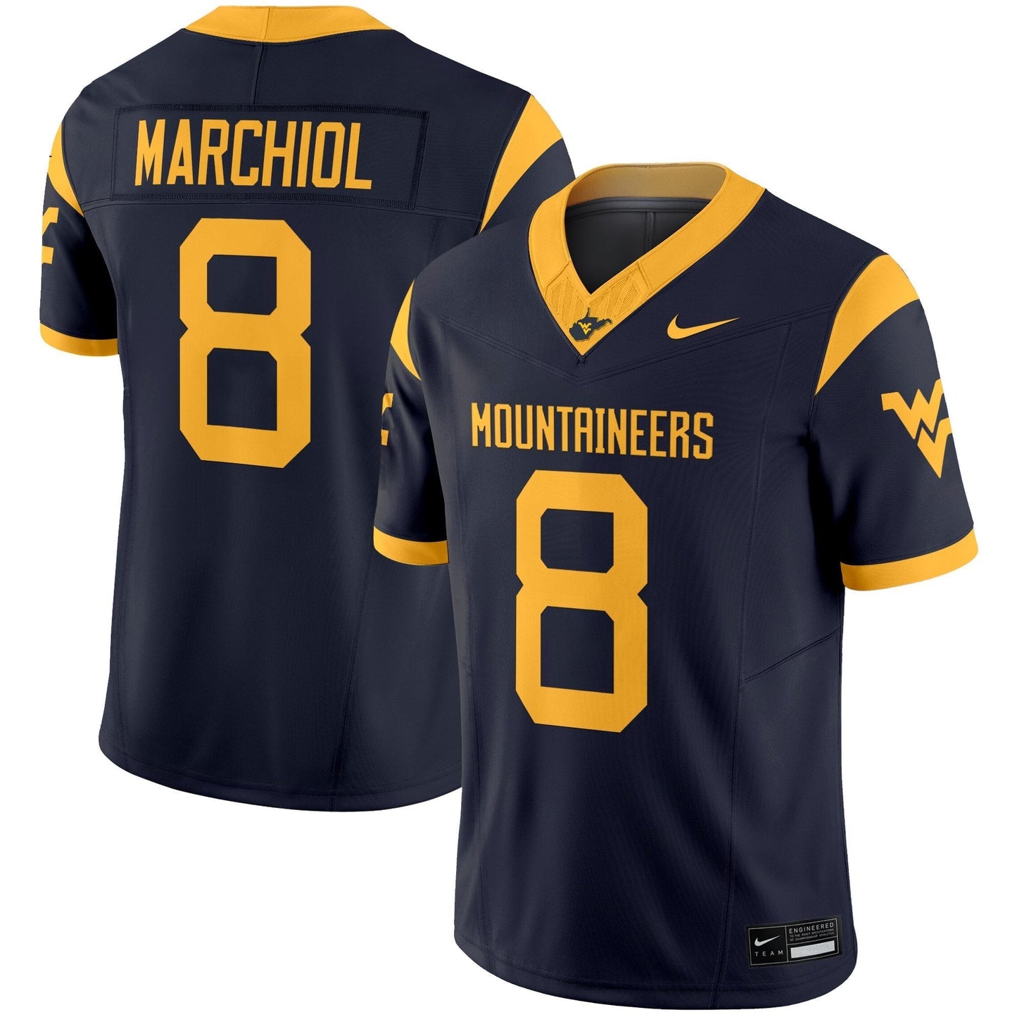 West Virginia Mountaineers 2025 Vapor Limited Jersey - All Stitched