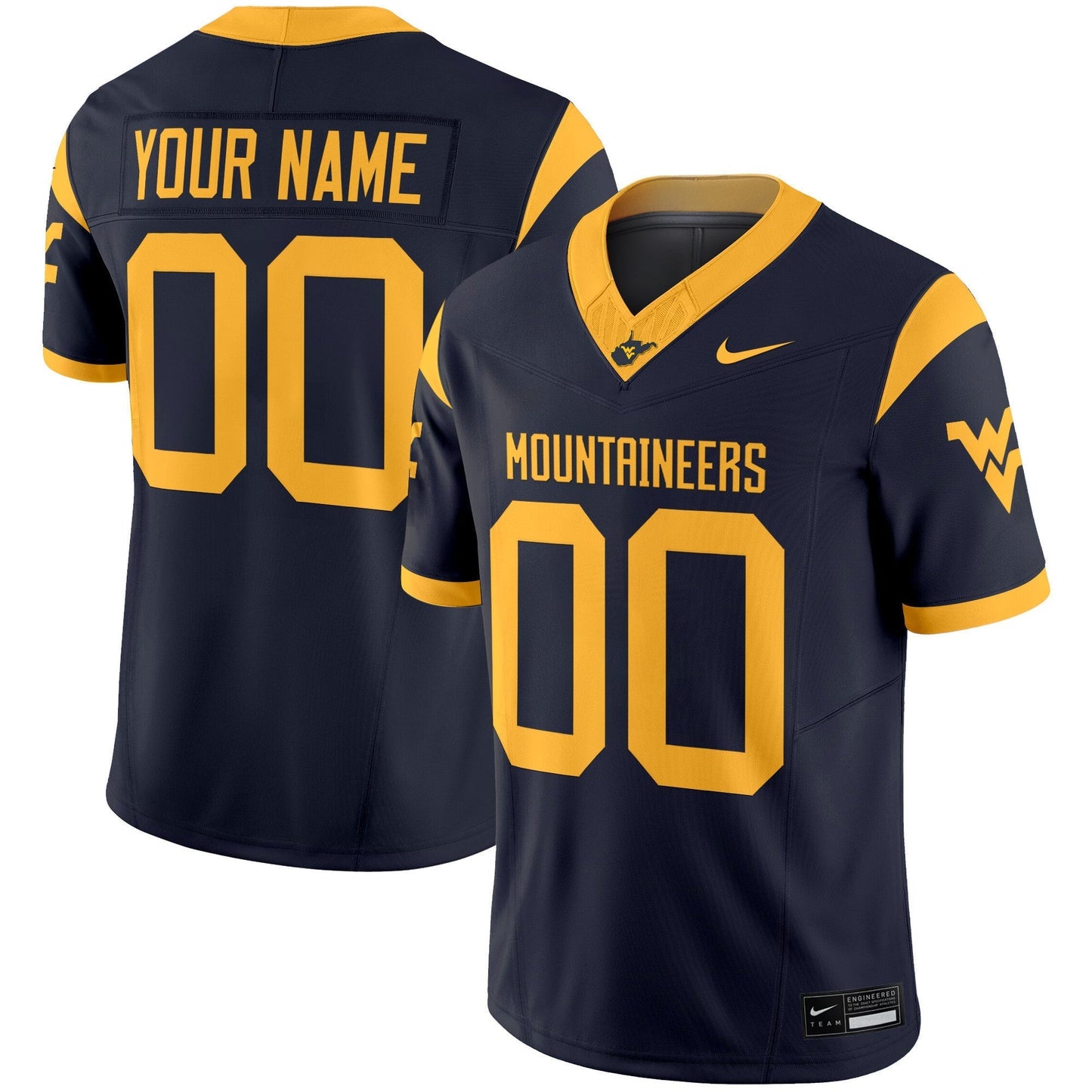 West Virginia Mountaineers 2025 Vapor Limited Custom Jersey - All Stitched