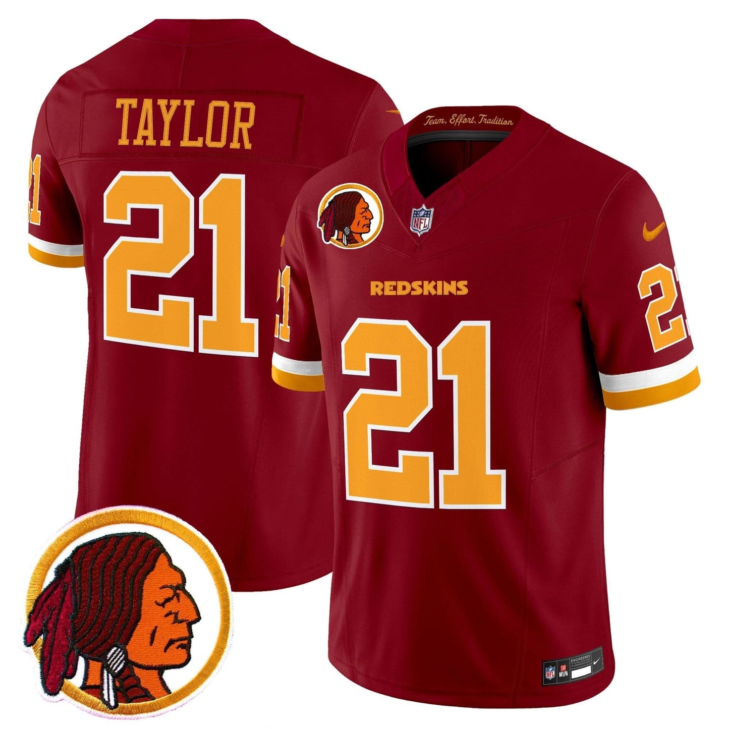Washington Redskins Throwback Vapor Limited Jersey V2 - All Stitched