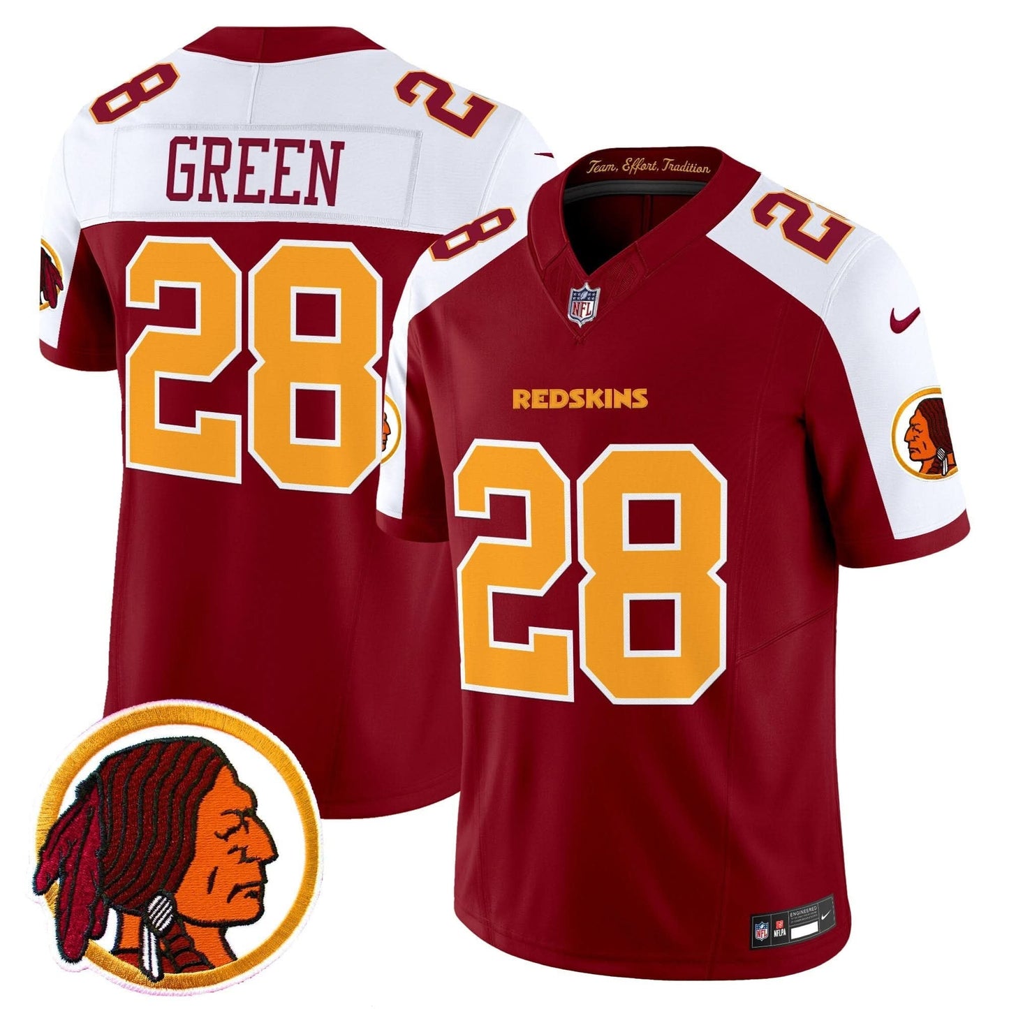Washington Redskins Throwback Vapor Limited Jersey V2 - All Stitched