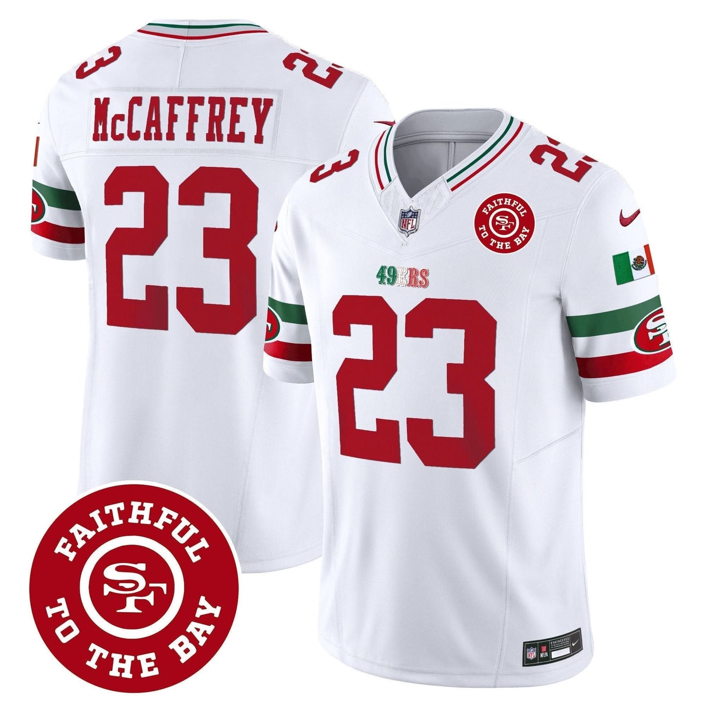 49ers Mexico Faithful To The Bay Patch Vapor Jersey - All Stitched
