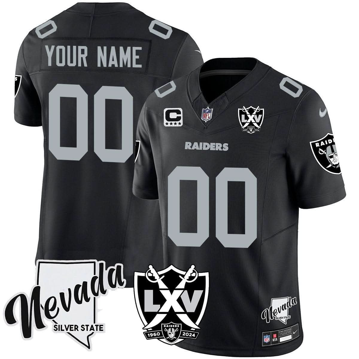 Raiders 2025 Vapor Limited Custom Jersey - 65th Anniversary - All Stitched