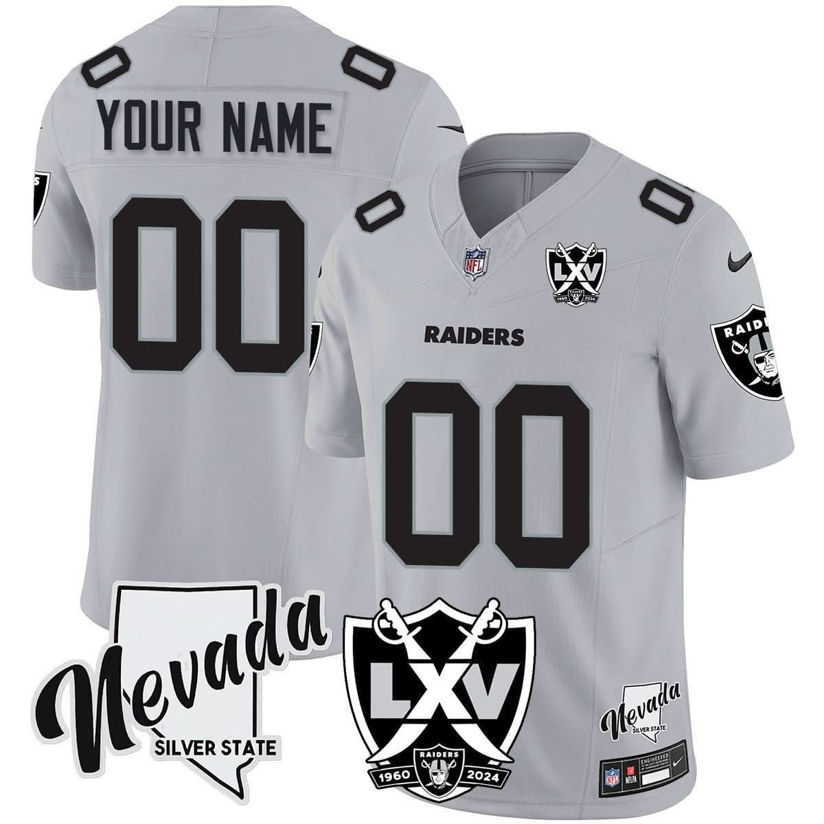 Raiders 2025 Vapor Limited Custom Jersey - 65th Anniversary - All Stitched
