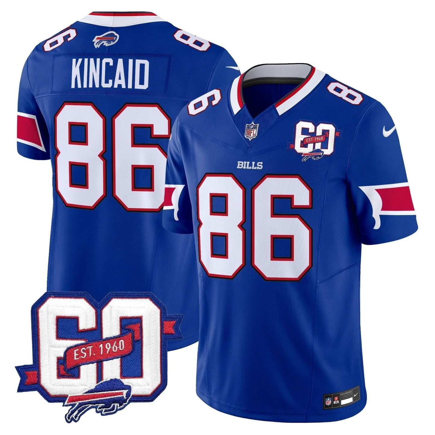 Bills 60th Anniversary Patch Vapor Limited Jersey - All Stitched