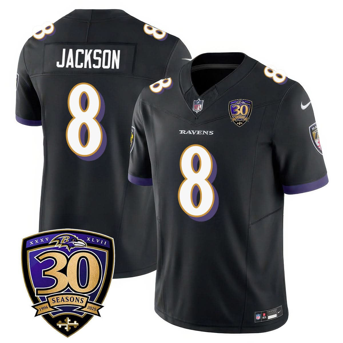 Baltimore Ravens Limited 30th Season Jersey - All Stitched