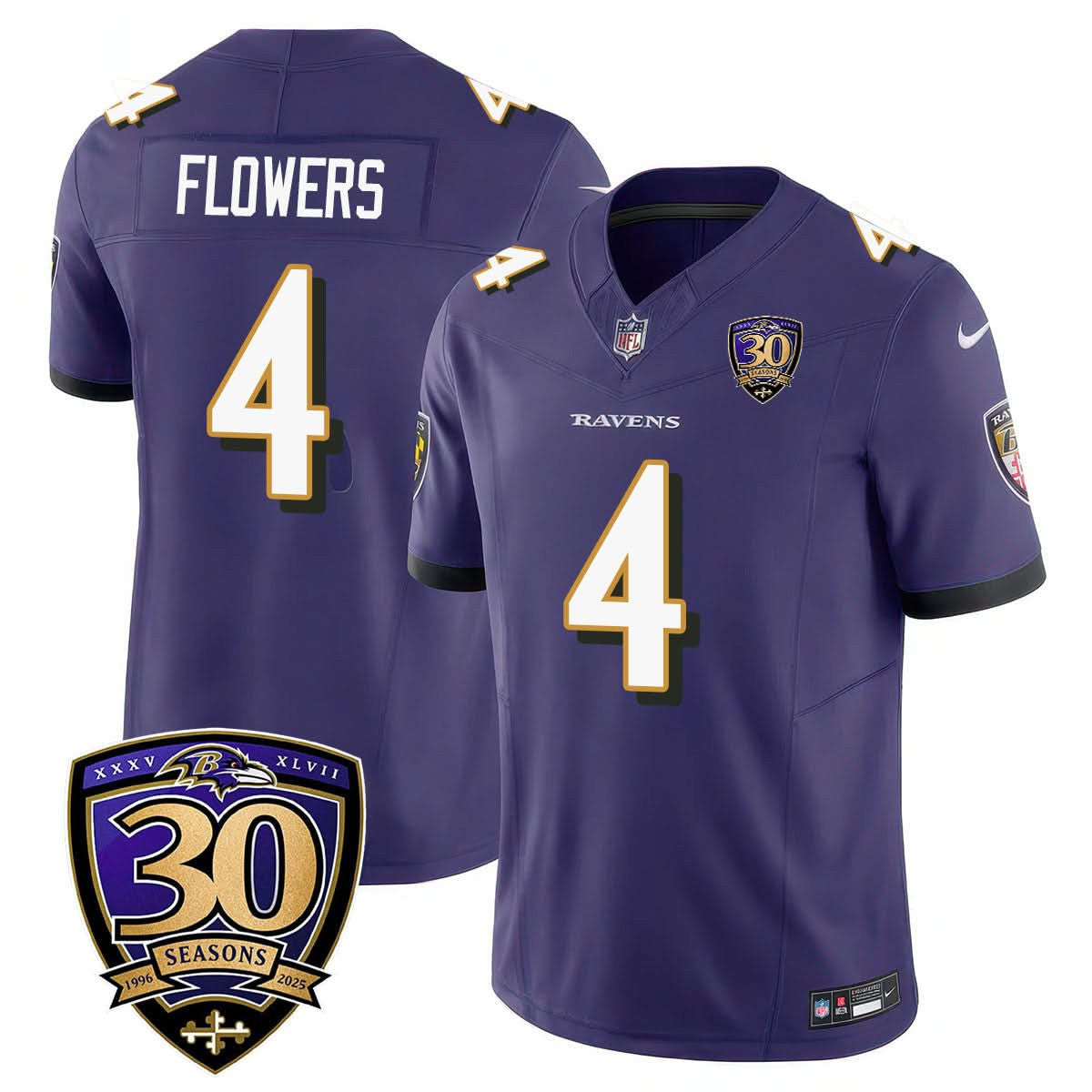 Baltimore Ravens Limited 30th Season Jersey - All Stitched