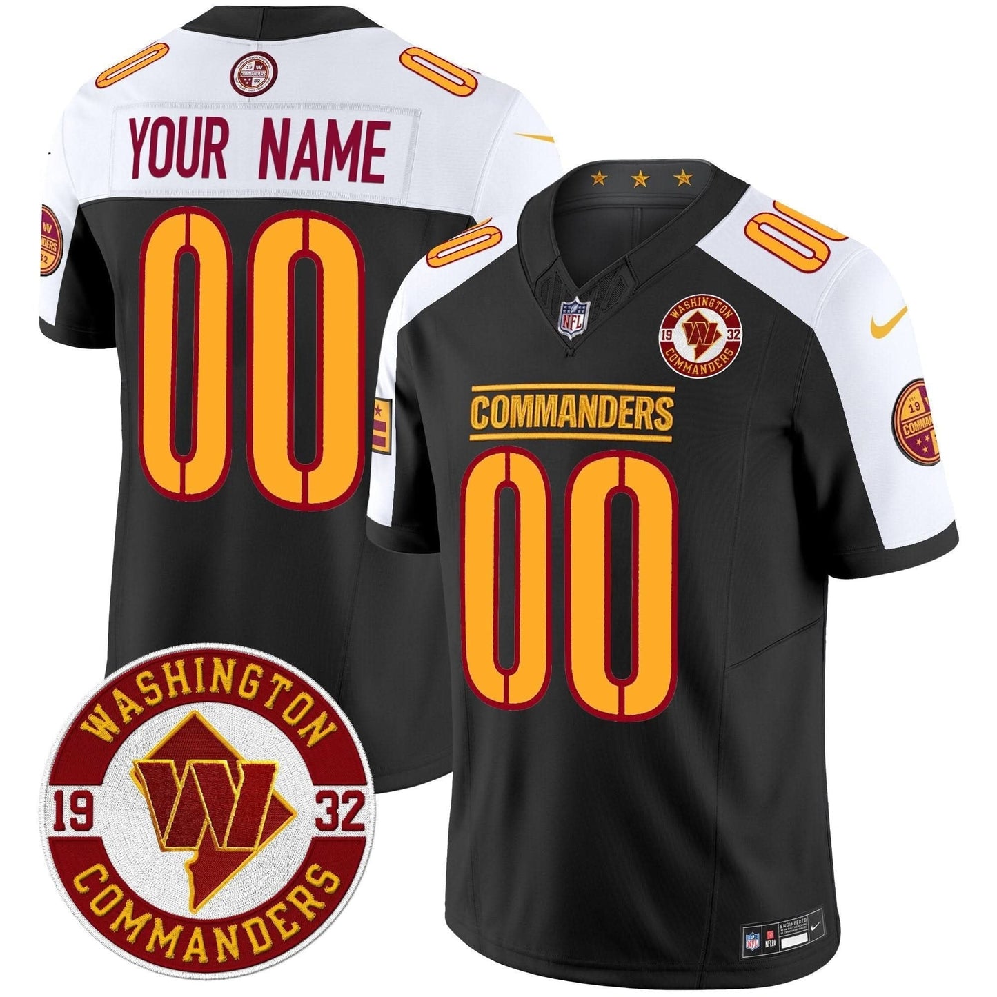 Washington Commanders 2024 Vapor Limited Custom Jersey - Est. 1932 Patch - All Stitched