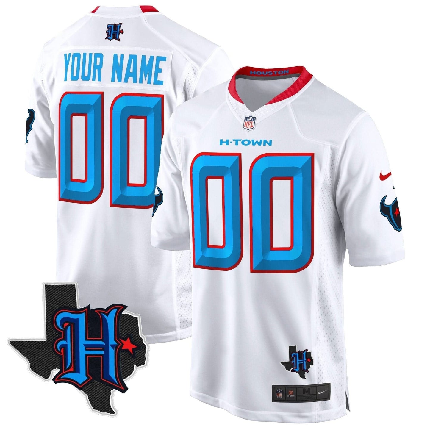 Houston Texans 2024 Texas Patch Game Custom Jersey - All Stitched