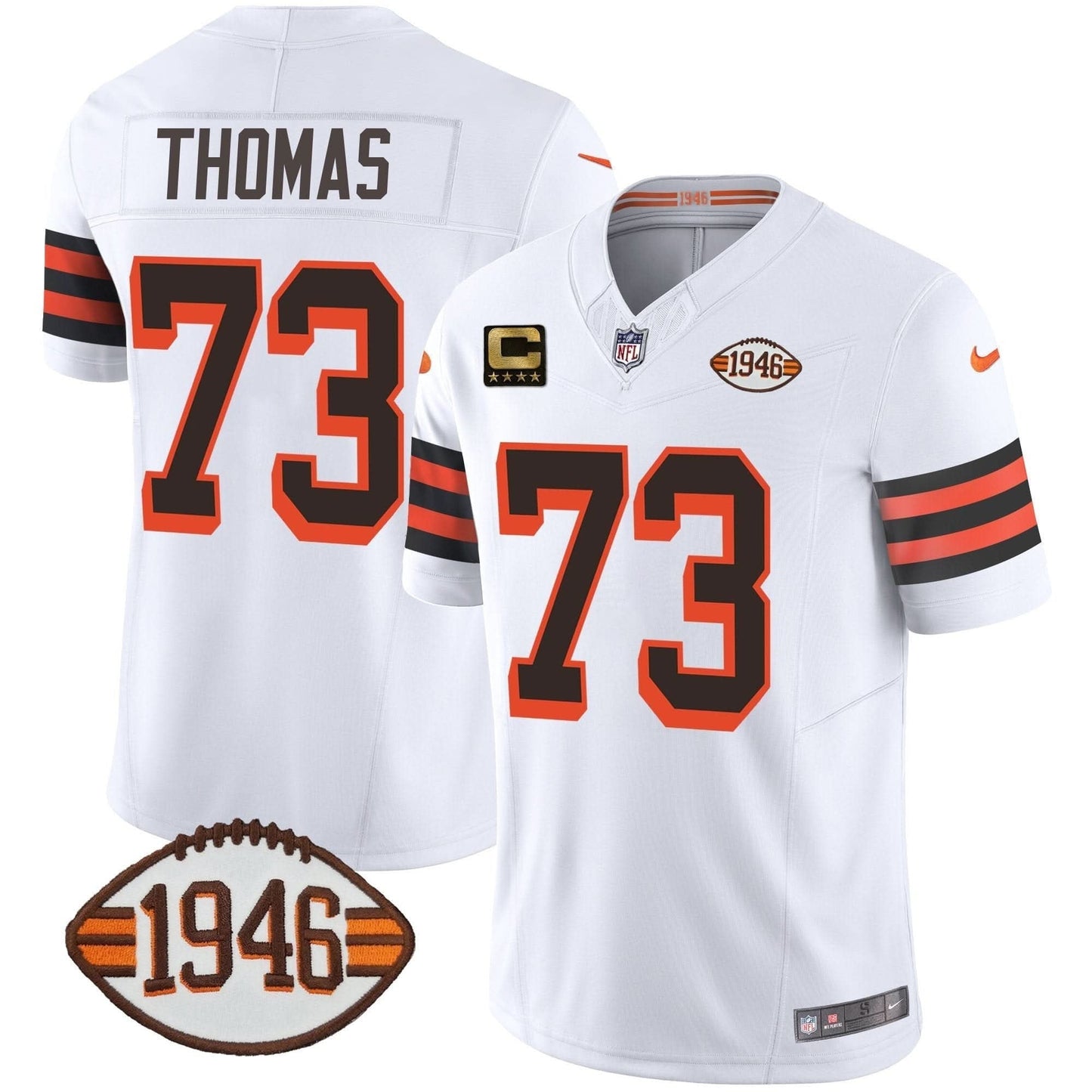 Browns 1946 75th Anniversary Patch Jersey - All Stitched
