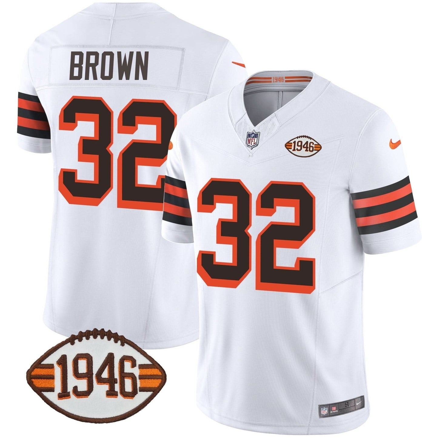 Browns 1946 75th Anniversary Patch Jersey - All Stitched