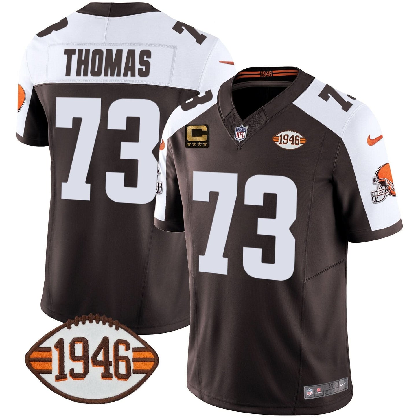 Browns 1946 75th Anniversary Patch Jersey - All Stitched