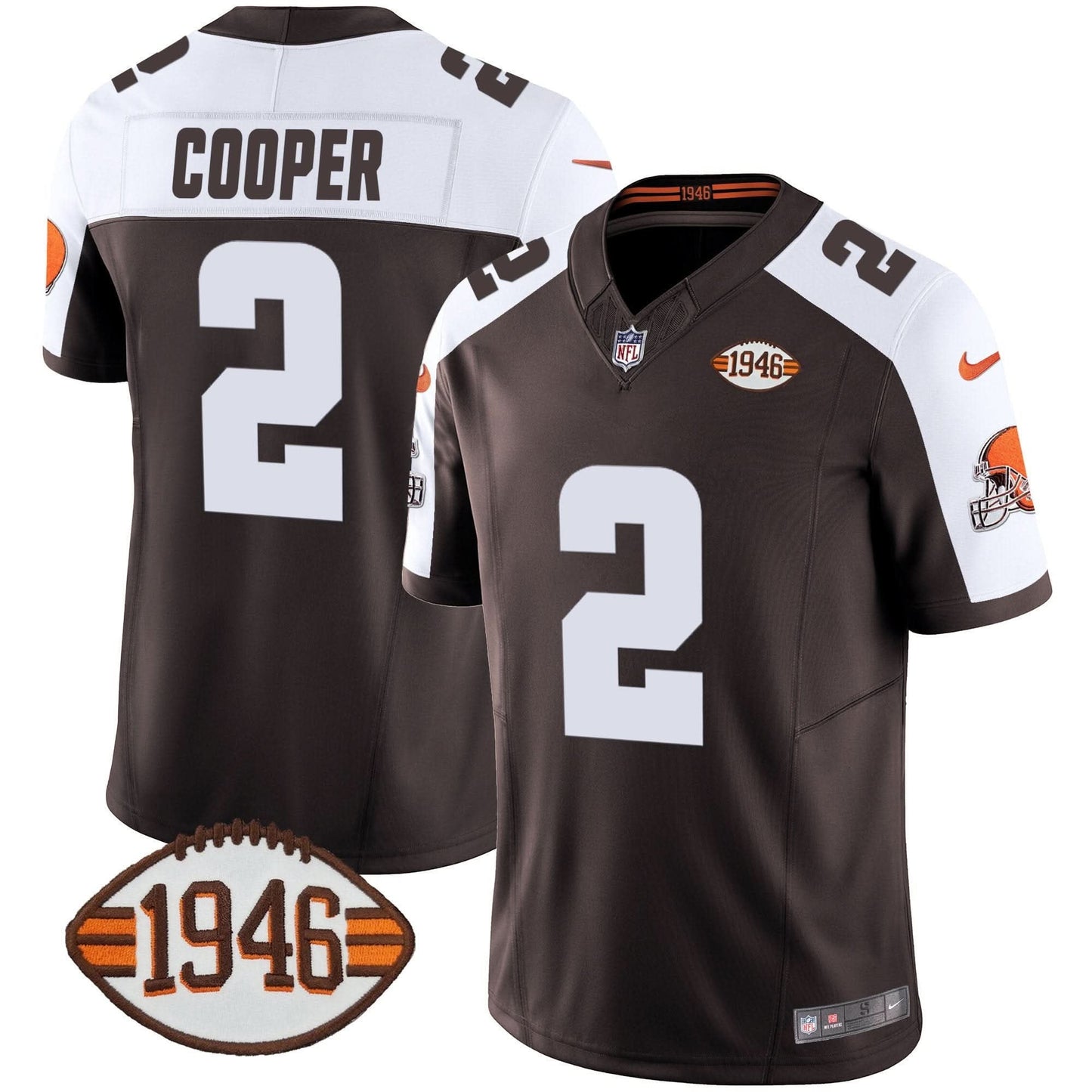 Browns 1946 75th Anniversary Patch Jersey - All Stitched
