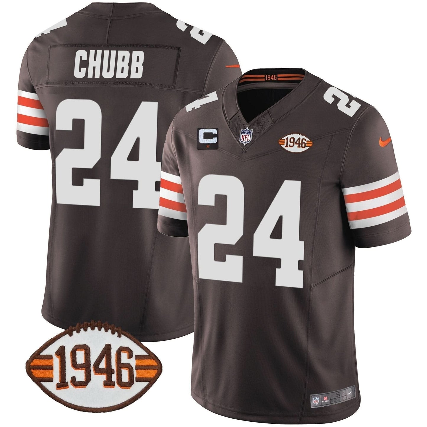 Browns 1946 75th Anniversary Patch Jersey - All Stitched