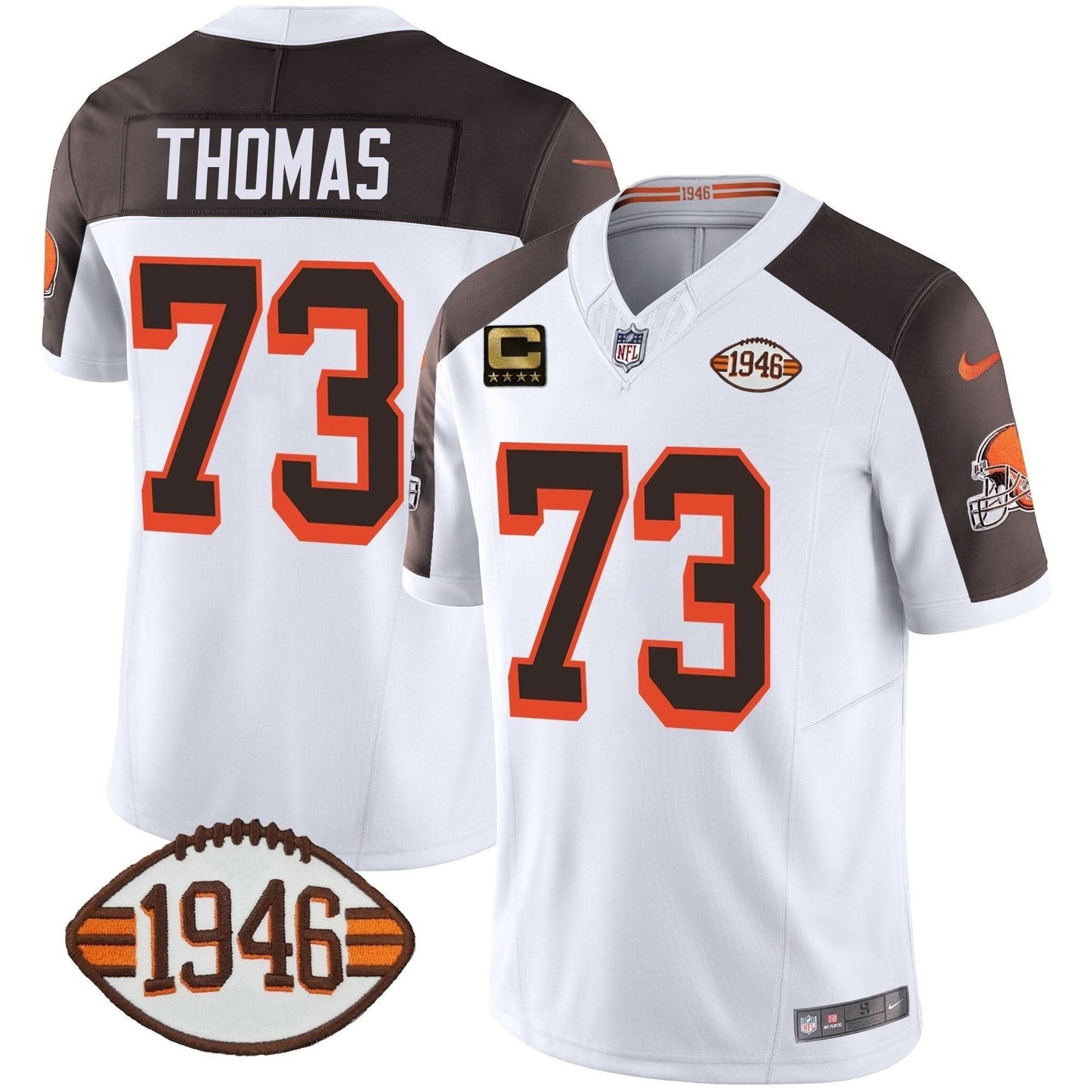 Browns 1946 75th Anniversary Patch Jersey - All Stitched