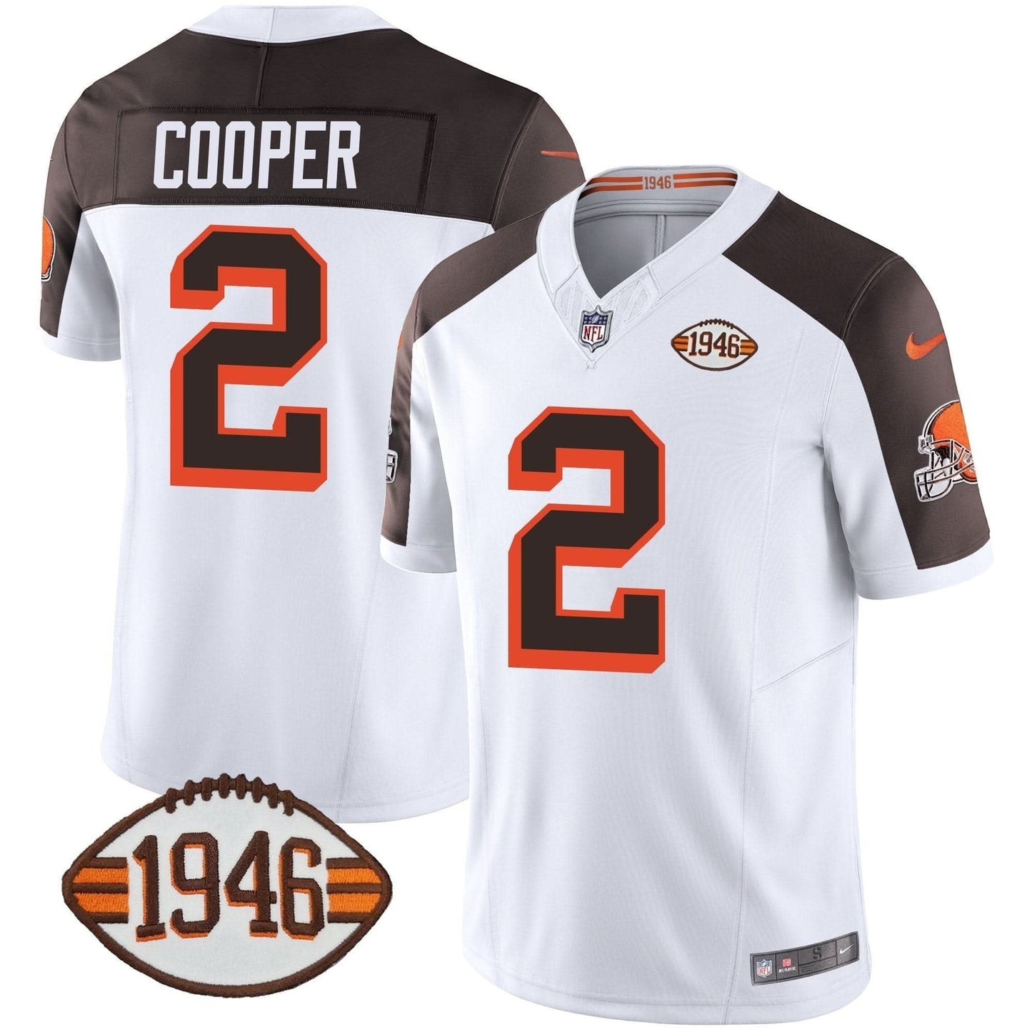 Browns 1946 75th Anniversary Patch Jersey - All Stitched