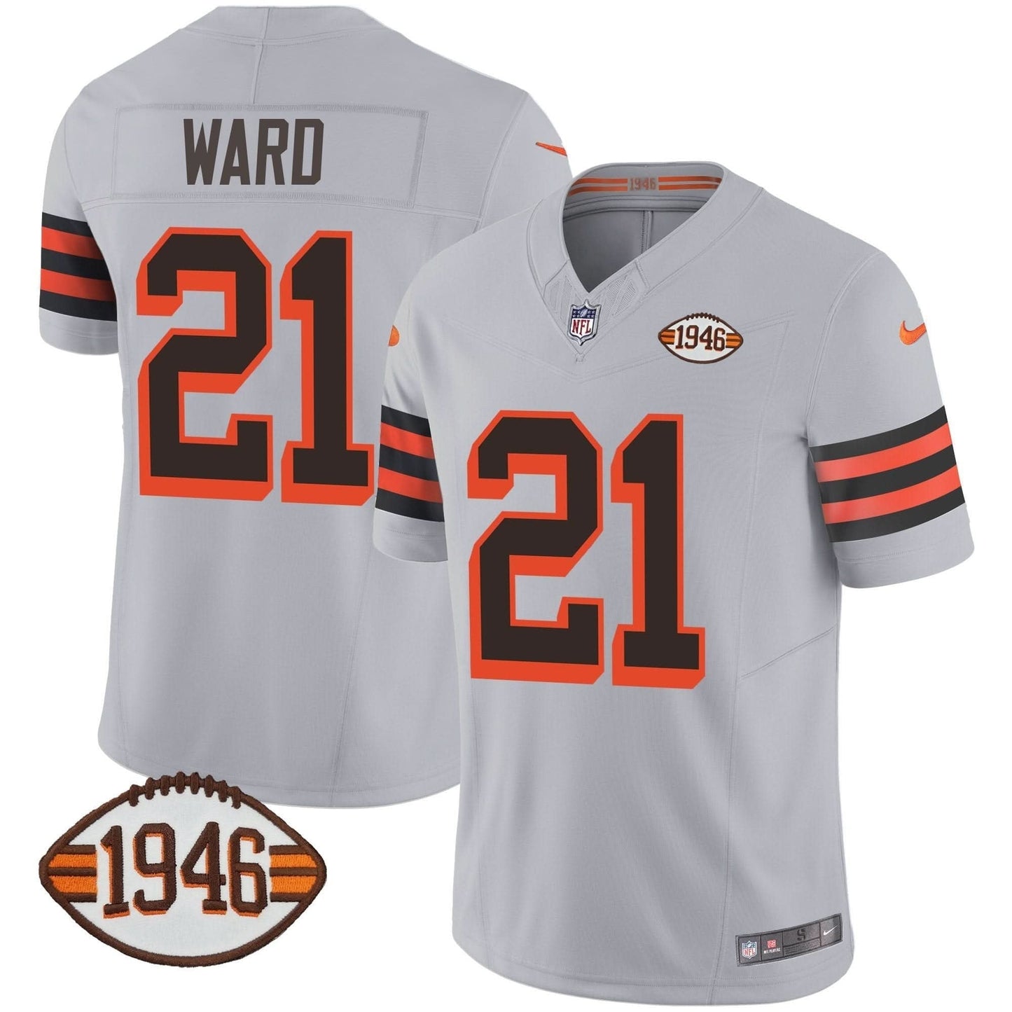 Browns 1946 75th Anniversary Patch Jersey - All Stitched