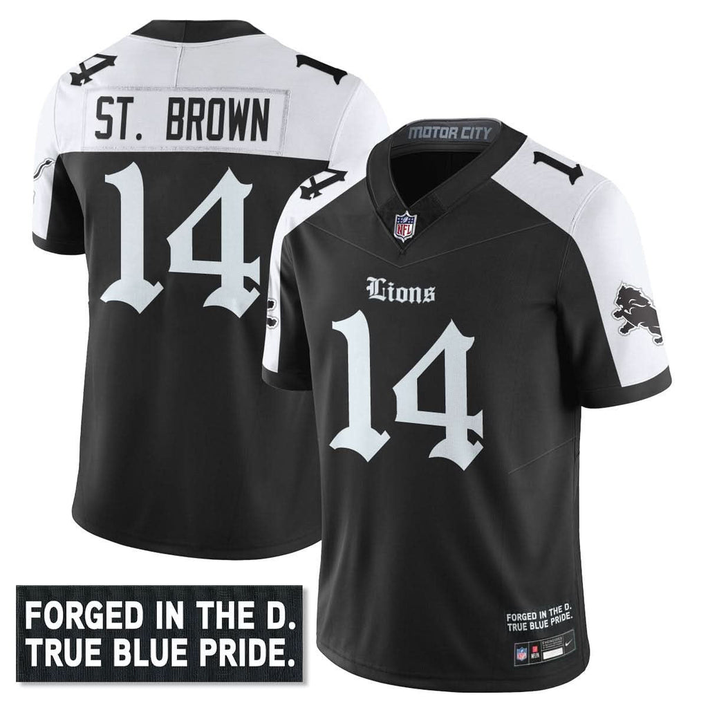 Detroit Lions 'Gothic Motor City Edition' Vapor Limited Jersey - All Stitched