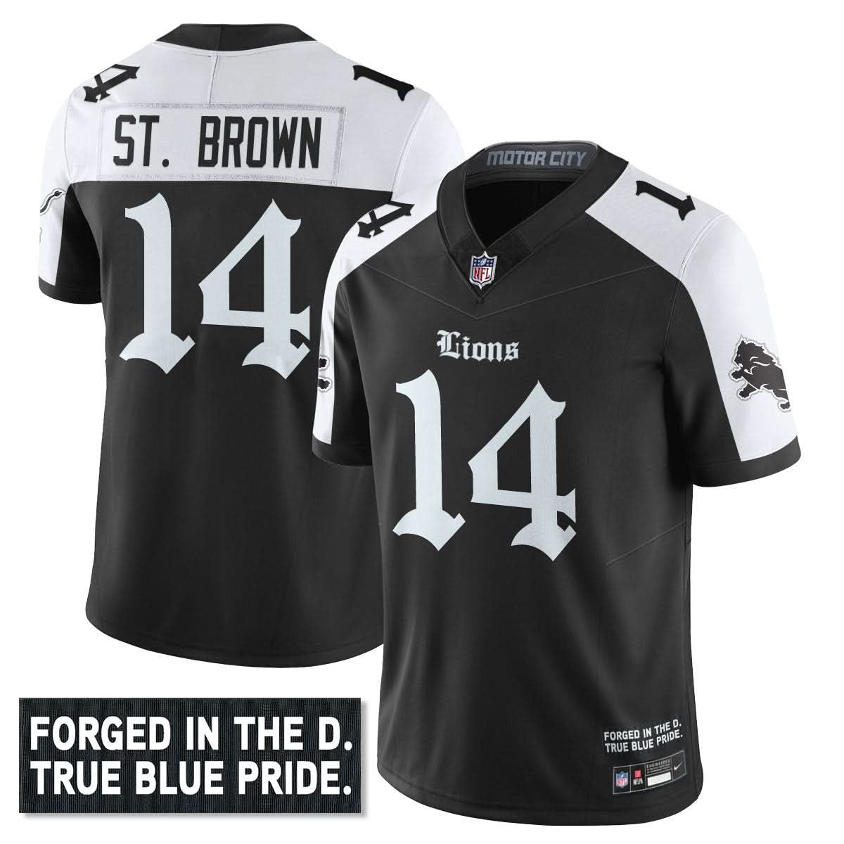 Detroit Lions 'Gothic Motor City Edition' Vapor Limited Jersey - All Stitched