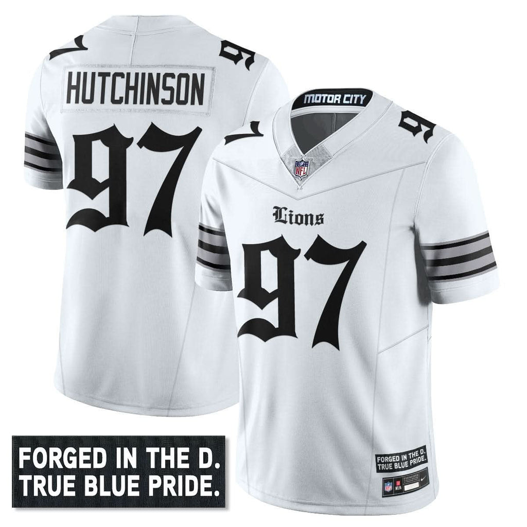 Detroit Lions 'Gothic Motor City Edition' Vapor Limited Jersey - All Stitched