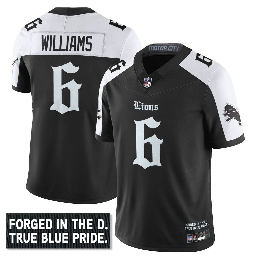 Detroit Lions 'Gothic Motor City Edition' Vapor Limited Jersey - All Stitched