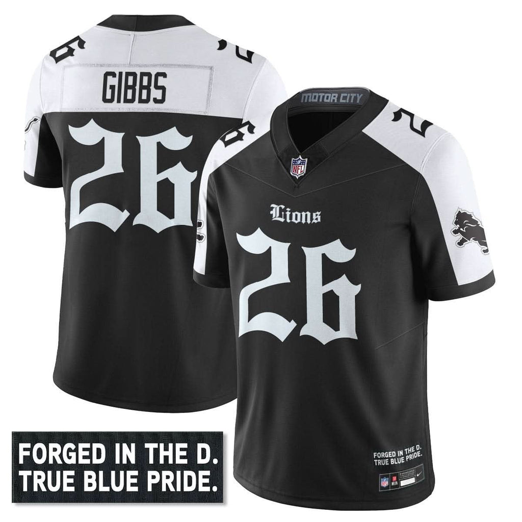 Detroit Lions 'Gothic Motor City Edition' Vapor Limited Jersey - All Stitched