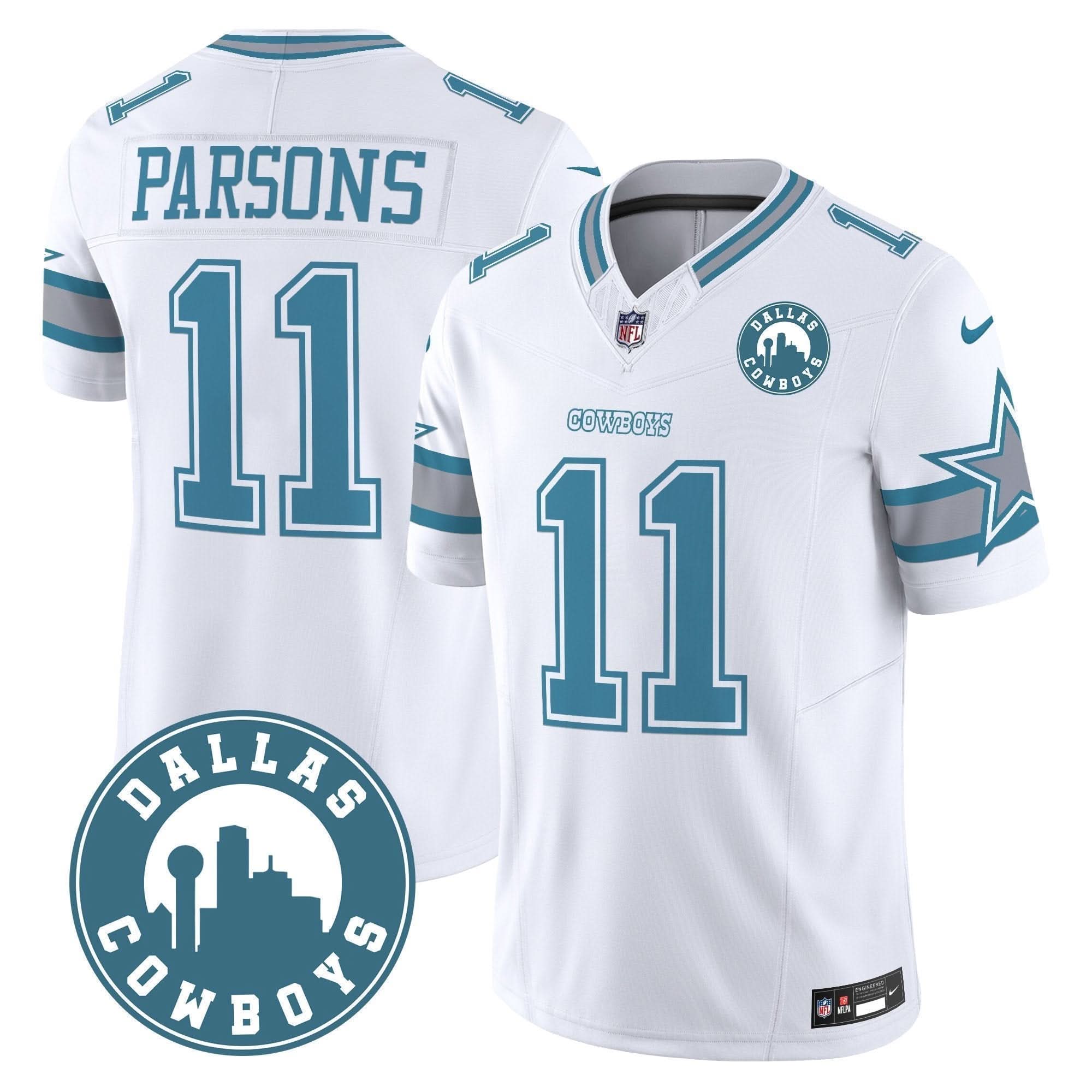 Cowboys "Dallas City" Patch Vapor Limited Jersey - All Stitched