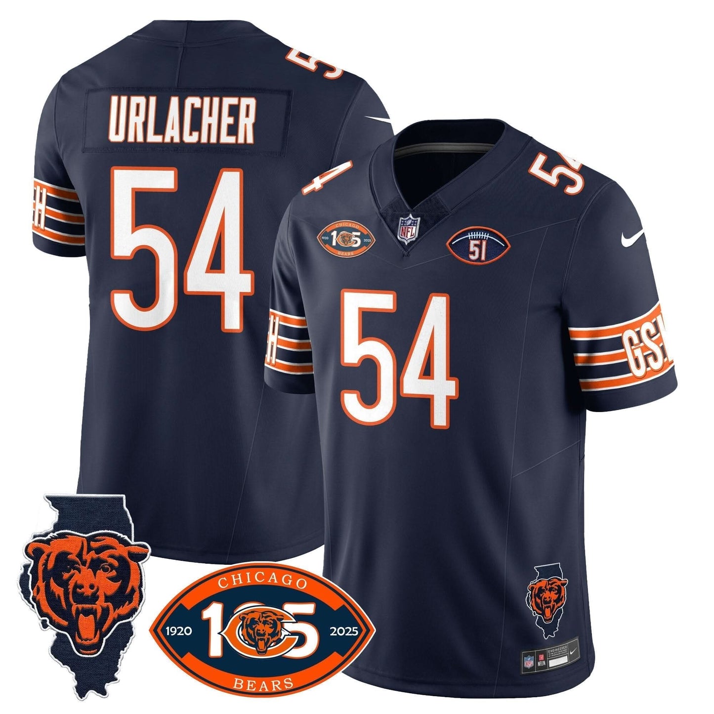 Bears 1920-2025 The Bears Vapor Limited Jersey - All Stitched