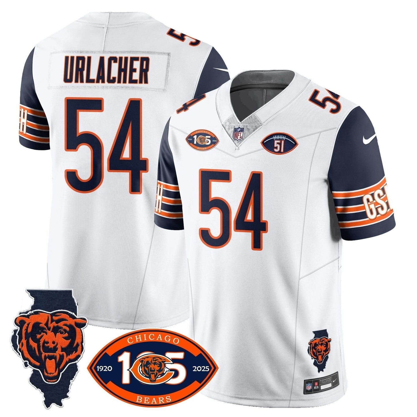 Bears 1920-2025 The Bears Vapor Limited Jersey - All Stitched