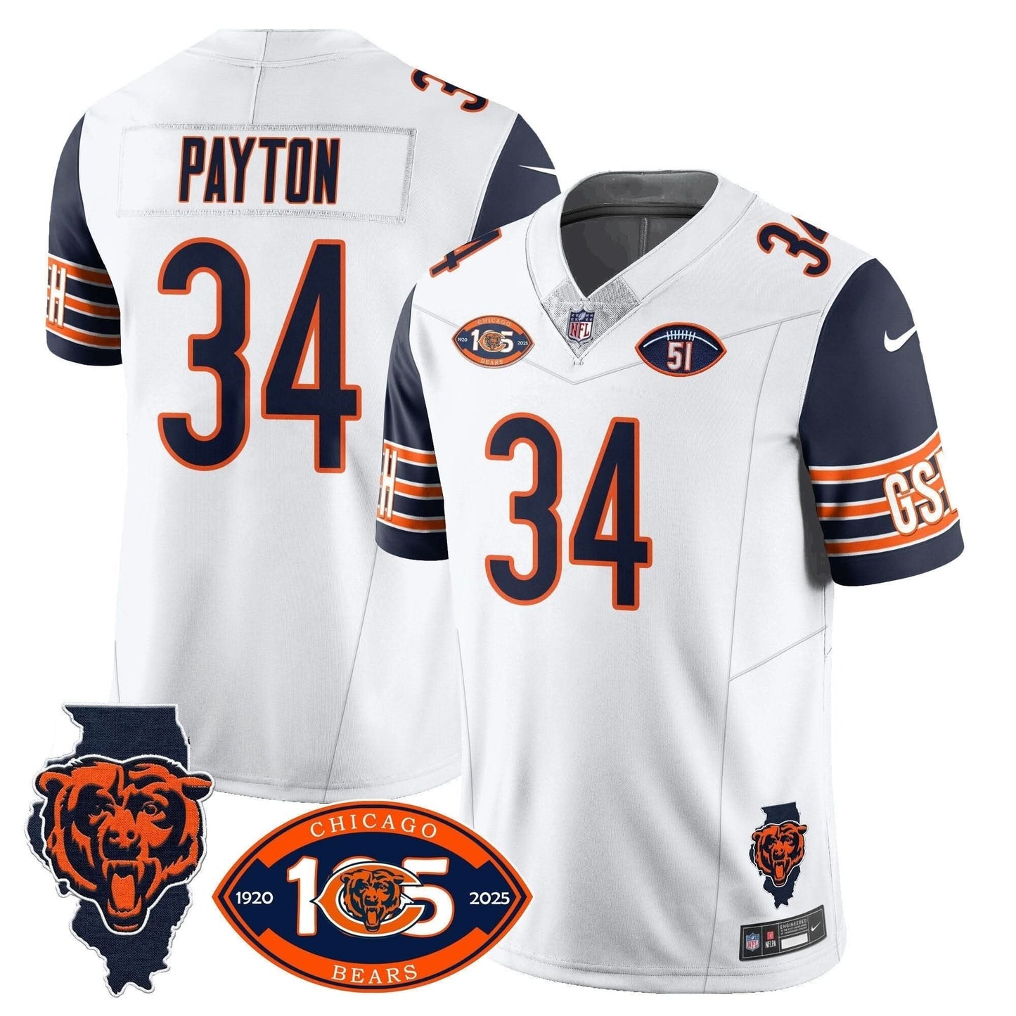 Bears 1920-2025 The Bears Vapor Limited Jersey - All Stitched