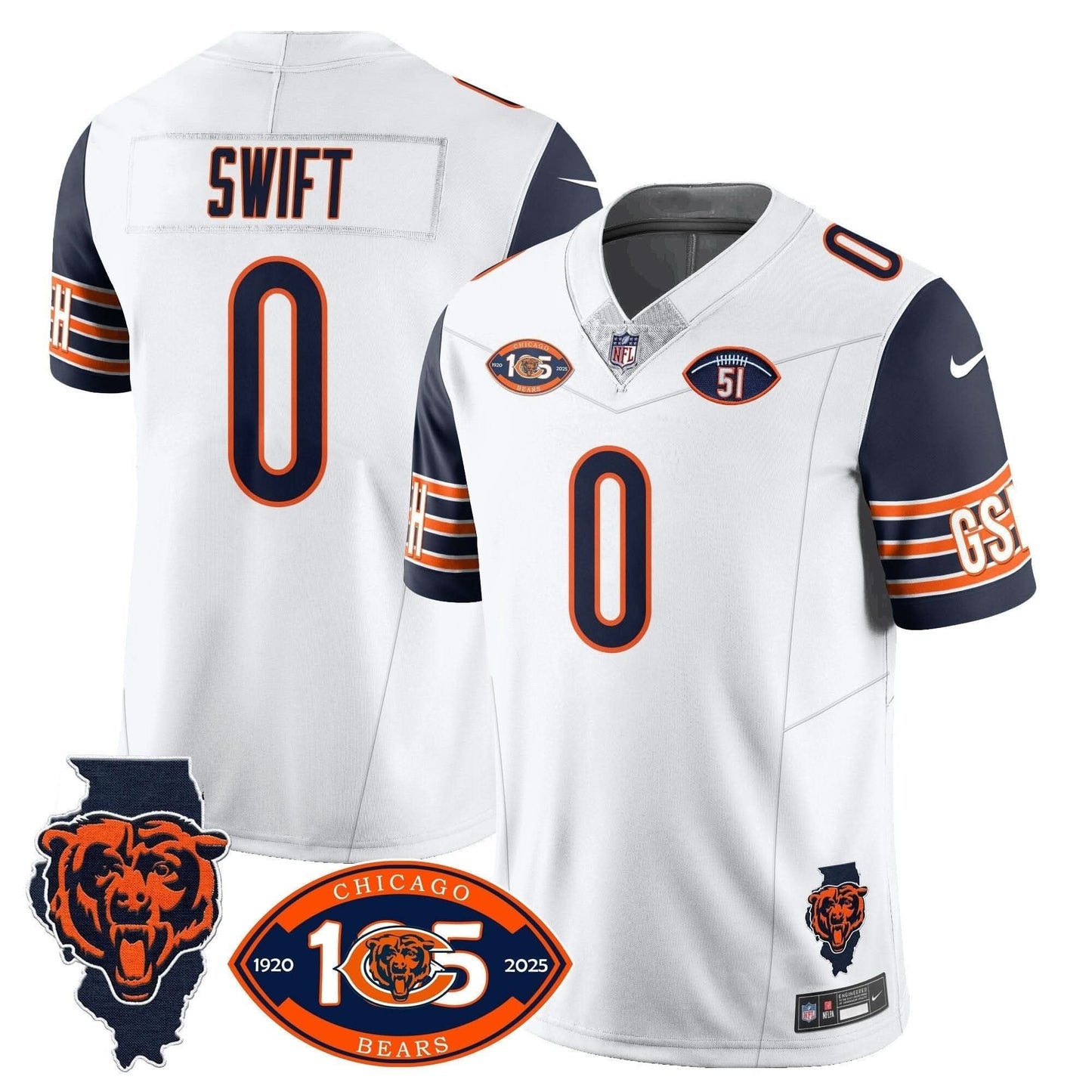 Bears 1920-2025 The Bears Vapor Limited Jersey - All Stitched