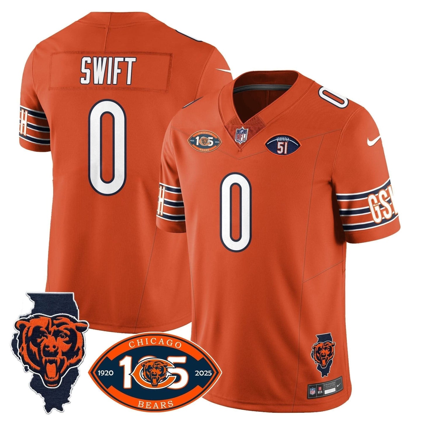 Bears 1920-2025 The Bears Vapor Limited Jersey - All Stitched