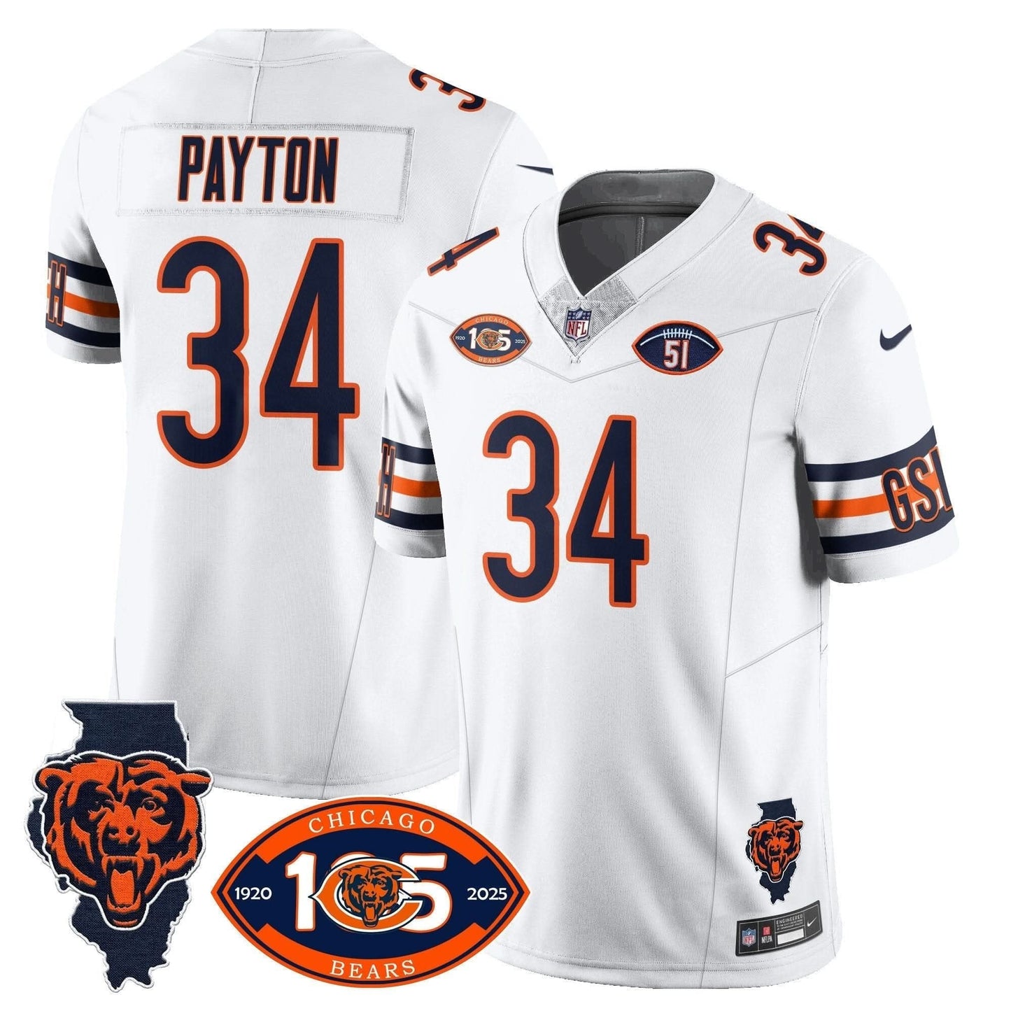 Bears 1920-2025 The Bears Vapor Limited Jersey - All Stitched