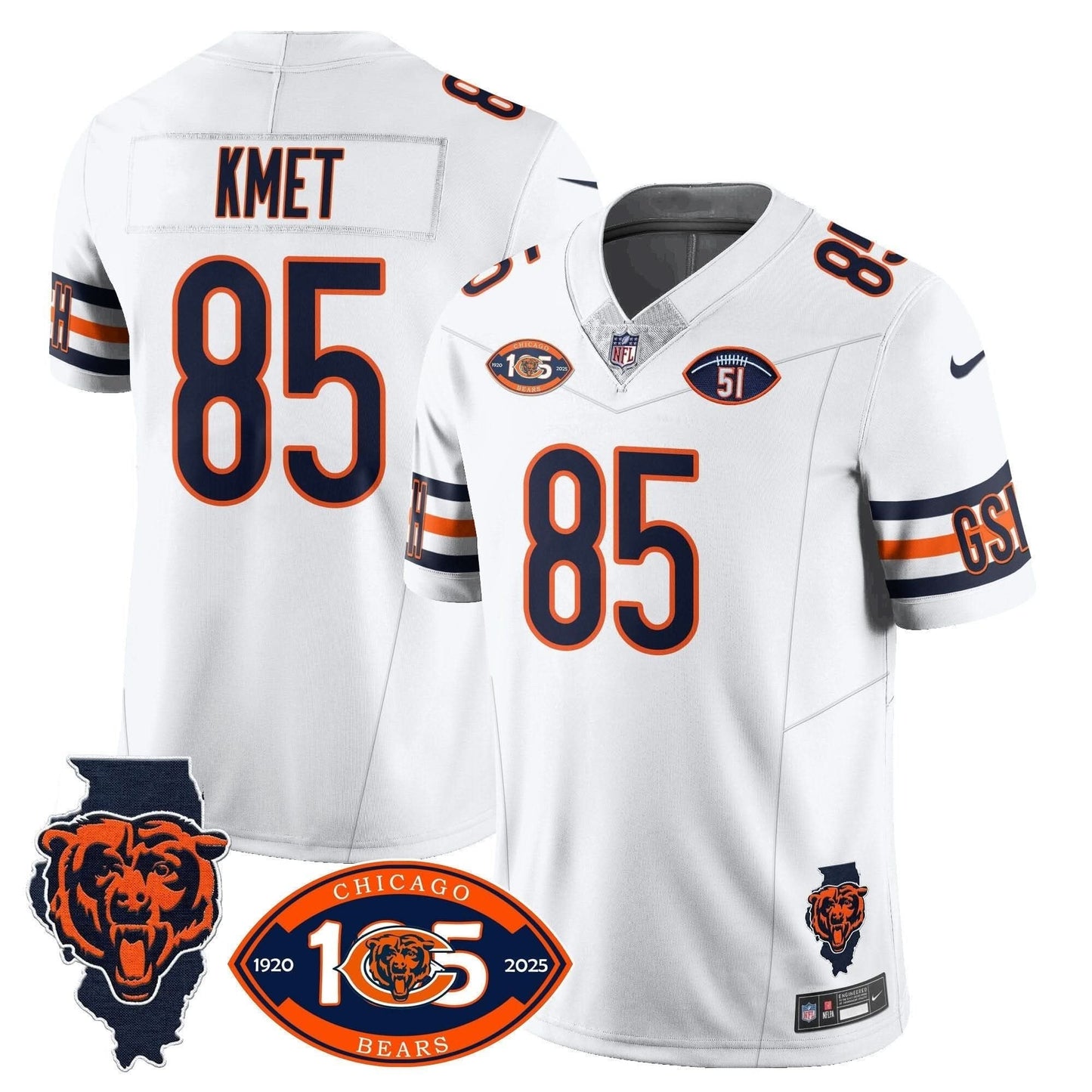 Bears 1920-2025 The Bears Vapor Limited Jersey - All Stitched