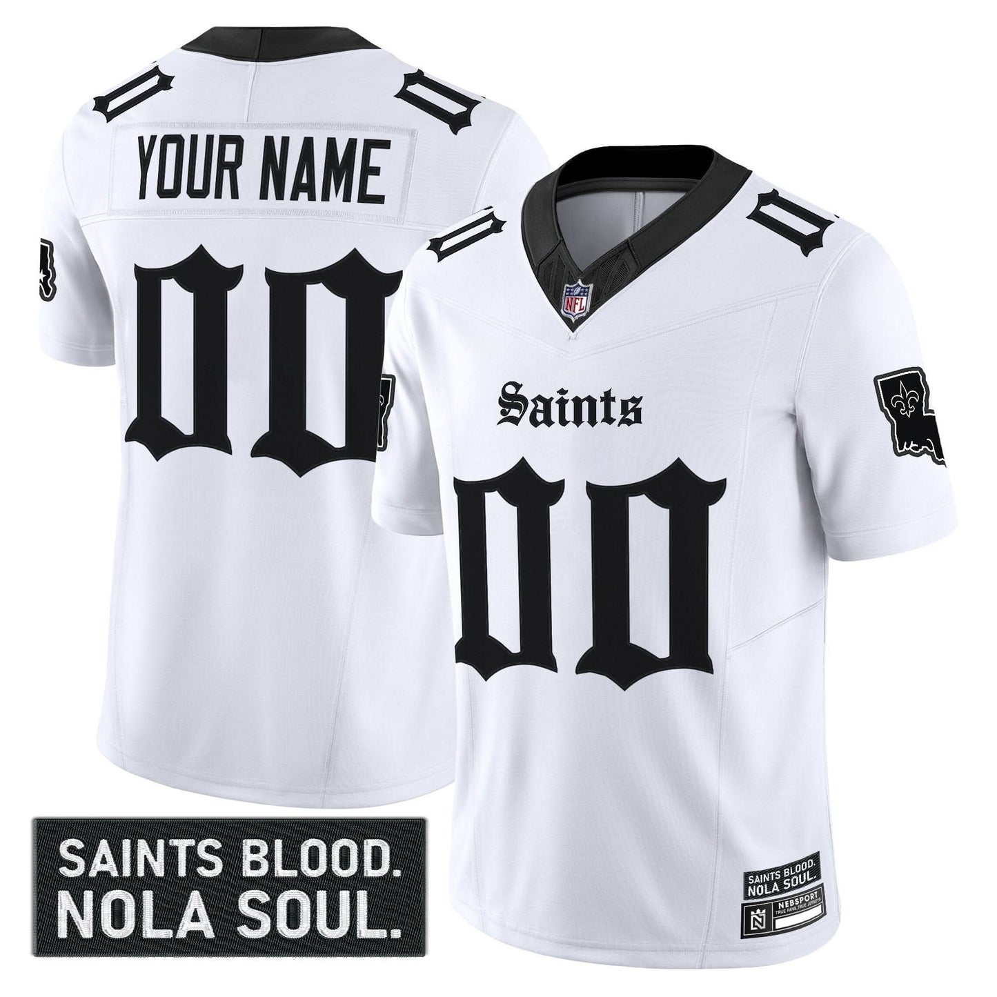 New Orleans Saints 'Gothic Vieux CarrÃ© Edition' Vapor Custom Jersey - All Stitched